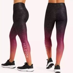Peloton Ombre Black and Pink Sparkle Leggings